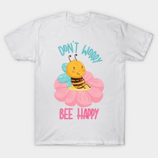 Cute Bee Sitting on a Pink Flower T-Shirt